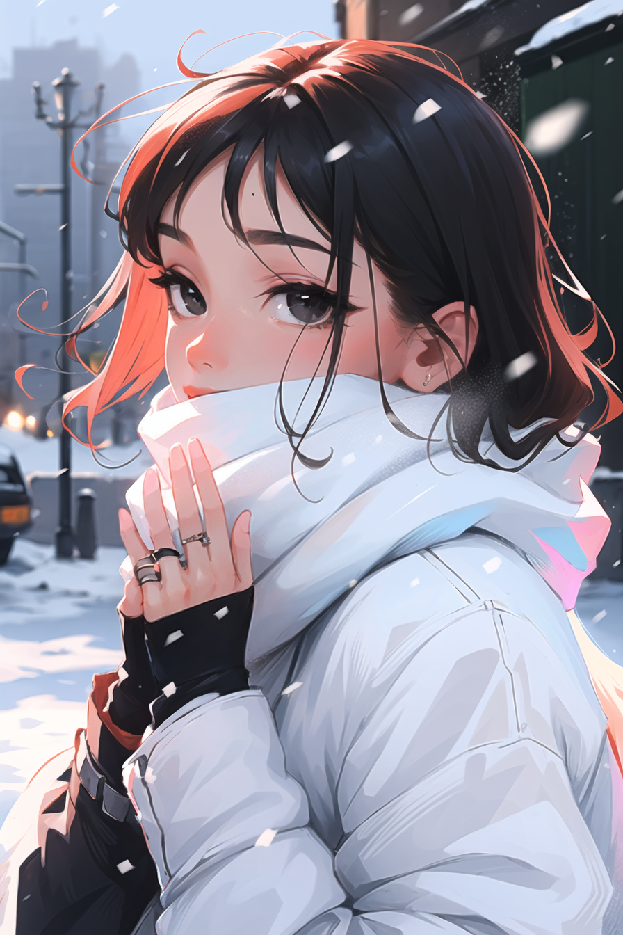 sam yang,

1girl, black eyes, black hair, covering mouth, earrings, hand over own mouth, jacket, jewelry, looking at viewe...